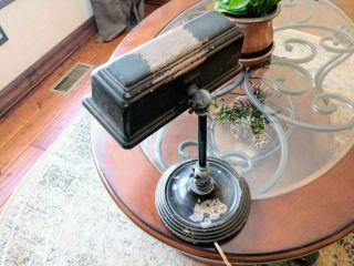 Vintage 1930’s Machine Age Art Deco Bankers Lamp Antique 2