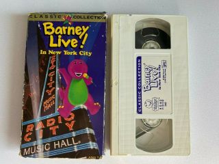 Barney Live In York City Radio City Hall 1994 Vhs Tape - Rare And Oop