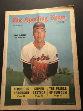 1969 Sporting News Baltimore Orioles Dave Mcnally No Label The Filet Mignon Man