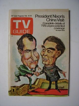Ohio Feb 19 1972 Tv Guide Nixon Visits China Ben Murphy Bill Russell Don Rickles