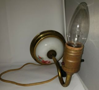 Antique Vintage Porcelain Button Single Light Sconce Fixture Wall Lamp