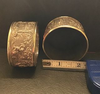 Vintage German Silver Chinese Design Napkin Rings (2)