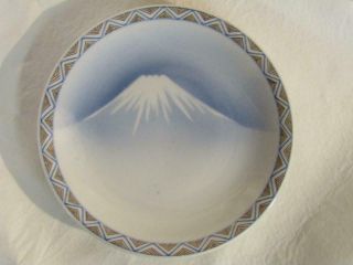 Set 6 Old Japanese Porcelain 7 " Plates Of Mt Fuji - Signed