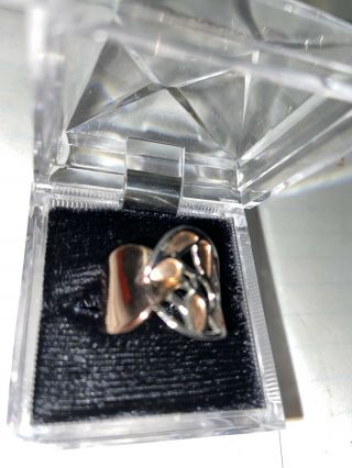 Rare Elle Ruby Estate 925 Sterling Huge Chunky Ring Geometric Cut Rose Gold Sz9