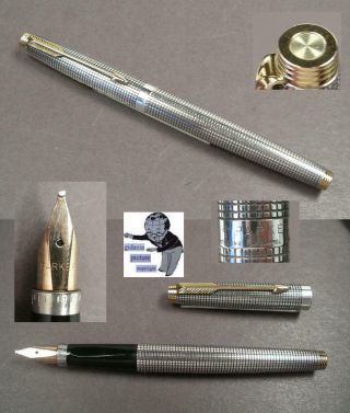 Parker 75 Sterling Silver Fountain Pen Rare Obb Nib