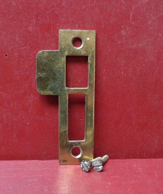 Vintage Brass Plated Reversible Mortise Lock Strike Plate 8