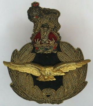 Ww2 Raf Air Rank Officer Bullion Cap Badge Kc Rare Vgc