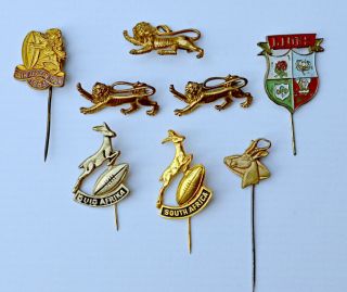 Rare British Lions South Africa Rugby Tour Lion Pin Badges Springbok Rugby Pins
