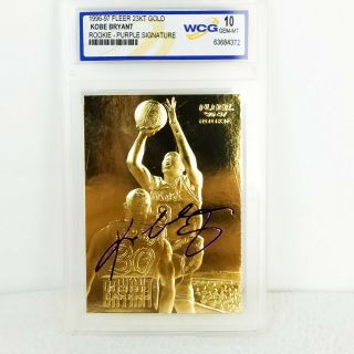 Fleer Rare Kobe Bryant Rookie 23kt Gold Card Signature / Autograph 10