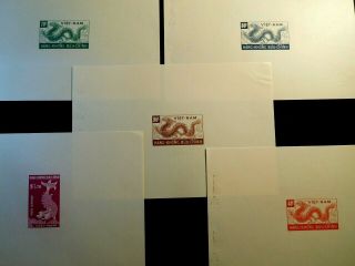 VIETNAM Presentation PROOF Stamp Set Scott C5 - C9 MNH with Cachet VERY RARE 3