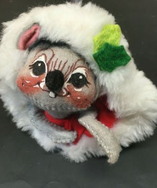Vintage Annalee Mobilitee Doll Christmas Mouse Hiding In A Santa Hat Meredith Nh