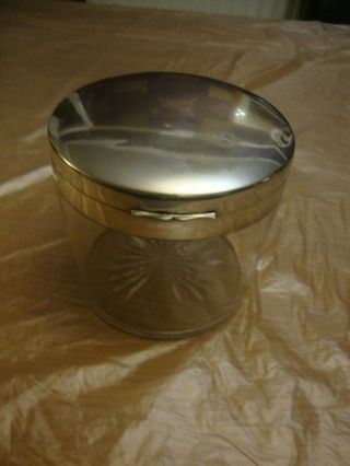 Rare Large Antique Cut Glass & Silver Plated Lidded Jar By John Grinsell & Sons