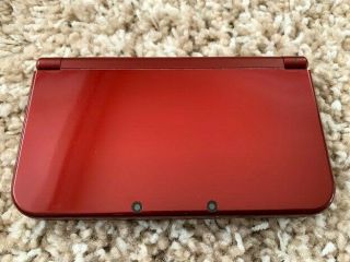 Nintendo 3ds Xl Red Console System With Rare Ips Top Screen (usa) Great