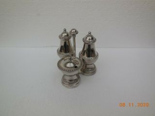 Vintage Lathe Cruet Set Silver Plated On Stand Good Quality Made In England