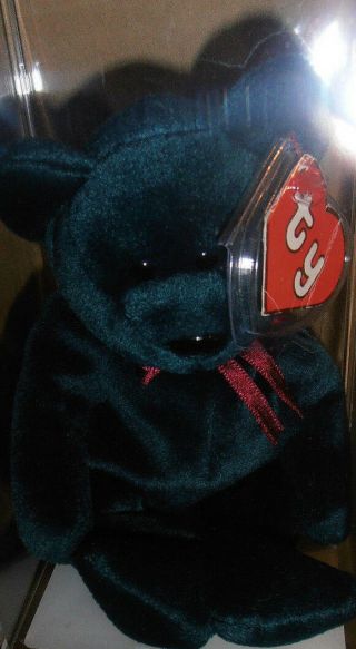 RARE Authenticated TY 2nd gen Face Jade Teddy Beanie Baby 2