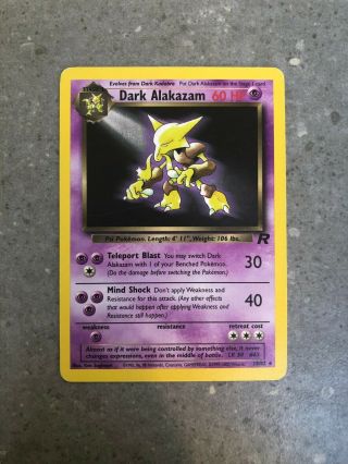 Pokemon Tcg Cards Dark Alakazam 18/82 Team Rocket Rare Lp