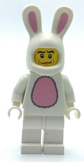 Lego Series Bunny Suit Guy Rare Collectible Cmf Figure Custom Head