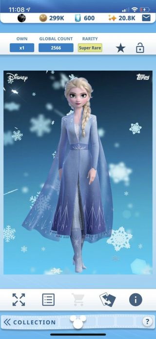 Topps Disney Collect Digital Elsa Frozen Rare Motion Insert