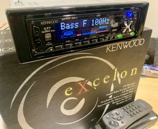 Old School Car Audio Kenwood Excelon ‘mask’ Kdc - X715 Cd Receiver,  Eq,  Sq,  Rare