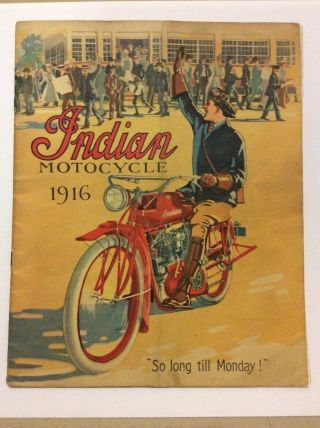 Rare 1916 Hendee Hedstrom Indian Powerplus Motorcycle Antique Vintage