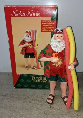 Possible Dreams Clothtique Santa At The Beach With Pool Noodles 9 " Figure Rare
