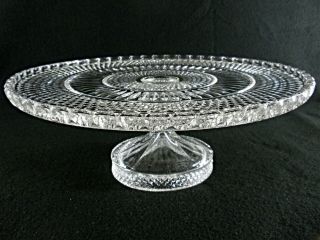 Rare Antique Baccarat Flawless Crystal Cake Stand W/ Deeply Cut Pattern