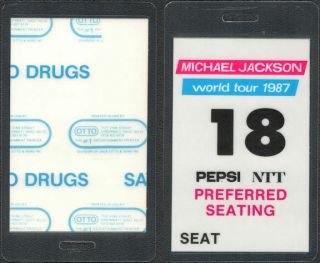 Rare Michael Jackson Dangerous World Tour 1987 Pepsi Ntt Backstage Concert Pass