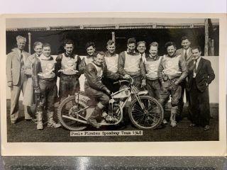 Poole Pirates Speedway Team 1st Meeting 26 April 1948 Signed Team Photo Rare