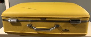 Vintage Hard Shell American Tourister Tiara Suitcase Luggage Yellow
