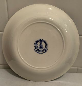 Antique Vintage OLDE HISTORICAL POTTERY Staffordshire Flow Blue BIG CUP & Saucer 3