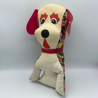 Vintage 1960 - 70s Fair/carnival Prize Dog Stuffed Plush 12 "