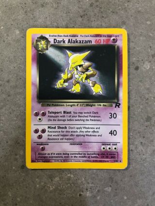 Pokemon Tcg Cards Dark Alakazam 1/82 Team Rocket Holo Rare Played