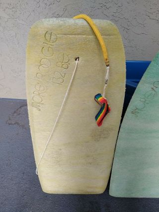 (2) Vtg Rare 80s Morey Boogie 132 Bodyboard Board Mach Body Surf Leash 3