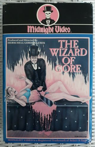 The Wizard Of Gore Vhs Midnight Video H.  G.  Lewis Horror Big Box Rare