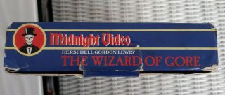 The Wizard Of Gore VHS Midnight Video H.  G.  Lewis Horror Big Box Rare 4