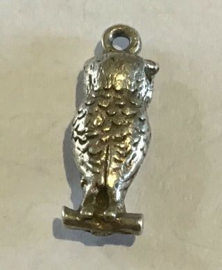 LOVELY RARE VINTAGE SILVER BRACELET CHARM OF A WISE OLD OWL 2