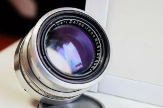 RARE Silver Carl Zeiss Jena Biotar RED T 1:2 F=58 MM SLR lens M42 EXC 2