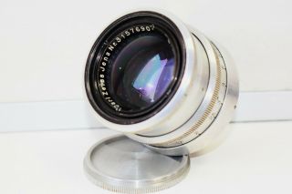 RARE Silver Carl Zeiss Jena Biotar RED T 1:2 F=58 MM SLR lens M42 EXC 3