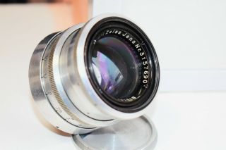 RARE Silver Carl Zeiss Jena Biotar RED T 1:2 F=58 MM SLR lens M42 EXC 4