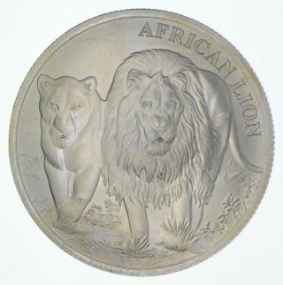 Rare Silver 1 Oz.  2016 The Congo 5000 Francs - Lion Round.  999 Fine Silver 029