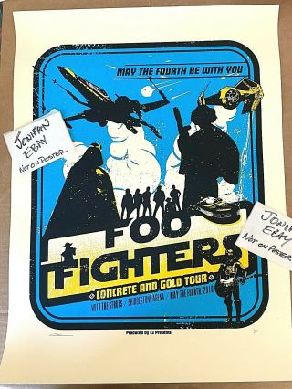 Rare Foo Fighters Nashville Tn 2018 Screen Print Poster Signed Ap Star Wars