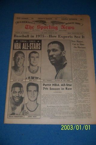 1965 Sporting News Boston Celtics Bill Russell No/label Nba All Stars Jerry West