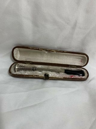 1920’s Antique / Vintage Sterling Silver Cigarette Holder with leather case 2