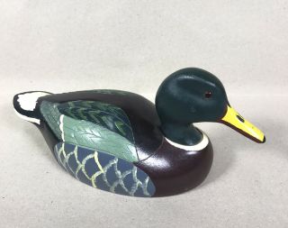Vintage Hand Carved/painted Wood Duck Decoy,  Signed H.  R.  Gallaher 1980