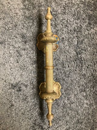 Vintage Heavy Brass Ornate 15 " Door Pull Handle Hardware
