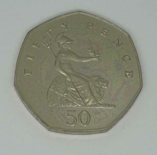 1986 50p Rare Large Old Britannia Fifty Pence Coin Uncirculated Uk Bunc Bt101