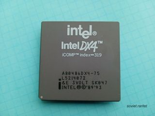 Rare Intel 486dx4 - 75 A80486dx4 - 75 &e 3volt Sk047 Processor