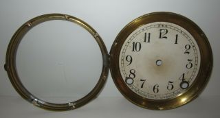 Antique Sessions Clock Dial 5 - 3/4 " With Convex Glass Complete (inv B10)
