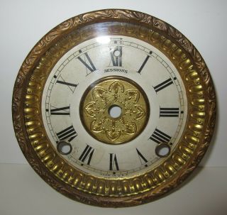 Antique Sessions Mantel Clock Dial 5 - 3/4 " With Glass Complete (inv B1)