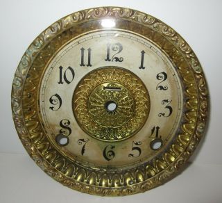 Antique E.  Ingraham Adamantine Clock Dial 5 - 3/4 " With Glass Complete (inv B11)